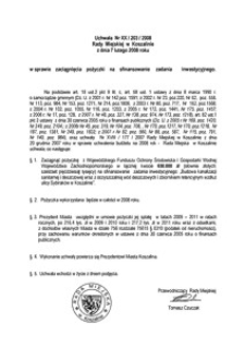 Uchwała Rady Miejskiej w Koszalinie nr XX/203/2008