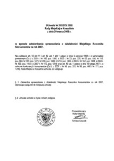 Uchwała Rady Miejskiej w Koszalinie nr XXI/215/2008
