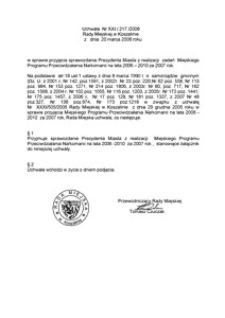 Uchwała Rady Miejskiej w Koszalinie nr XXI/217/2008