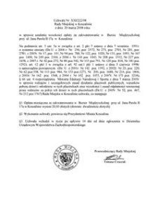 Uchwała Rady Miejskiej w Koszalinie nr XXI/222/2008