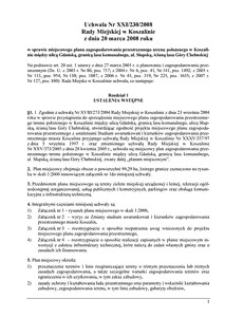 Uchwała Rady Miejskiej w Koszalinie nr XXI/230/2008
