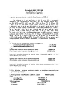 Uchwała Rady Miejskiej w Koszalinie nr XXII/238/2008