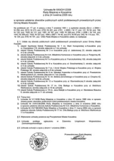 Uchwała Rady Miejskiej w Koszalinie nr XXII/241/2008