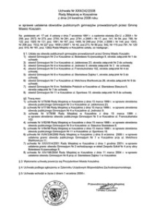 Uchwała Rady Miejskiej w Koszalinie nr XXII/242/2008