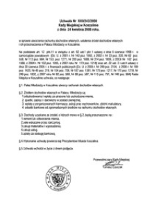 Uchwała Rady Miejskiej w Koszalinie nr XXII/243/2008