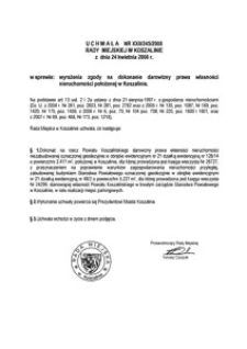 Uchwała Rady Miejskiej w Koszalinie nr XXII/245/2008