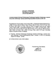 Uchwała Rady Miejskiej w Koszalinie nr XXIII/250/2008