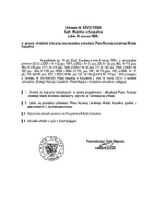 Uchwała Rady Miejskiej w Koszalinie nr XXV/271/2008