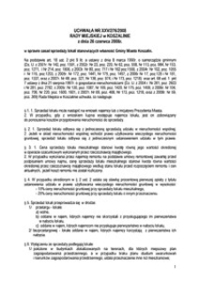 Uchwała Rady Miejskiej w Koszalinie nr XXV/276/2008