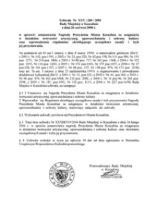 Uchwała Rady Miejskiej w Koszalinie nr XXV/280/2008