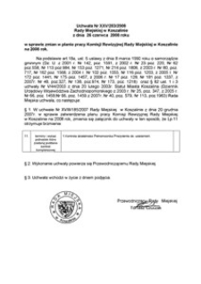 Uchwała Rady Miejskiej w Koszalinie nr XXV/283/2008