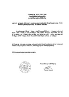 Uchwała Rady Miejskiej w Koszalinie nr XXVII/285/2008