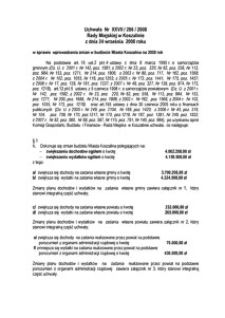 Uchwała Rady Miejskiej w Koszalinie nr XXVII/286/2008