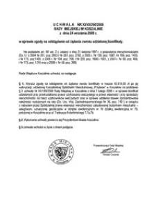 Uchwała Rady Miejskiej w Koszalinie nr XXVII/290/2008