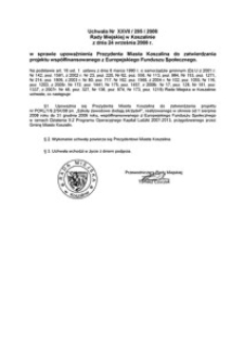 Uchwała Rady Miejskiej w Koszalinie nr XXVII/295/2008