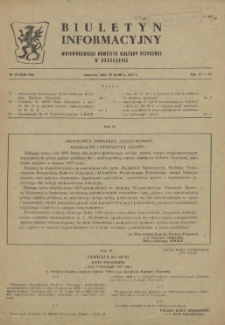 Biuletyn Informacyjny Wojew&oacute;dzkiego Komitetu Kultury Fizycznej w Szczecinie. R.3, 1957 nr 14