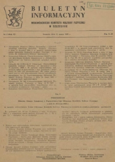 Biuletyn Informacyjny Wojewódzkiego Komitetu Kultury Fizycznej w Szczecinie. R4, 1958 nr 2