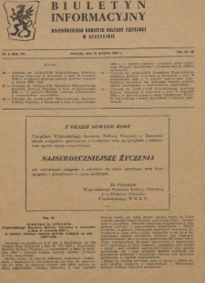 Biuletyn Informacyjny Wojewódzkiego Komitetu Kultury Fizycznej w Szczecinie. R.4, 1958 nr 4