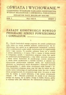Oświata i Wychowanie. R.5, 1933 nr 5