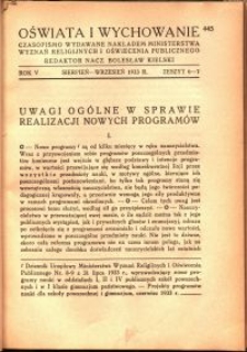 Oświata i Wychowanie. R.5, 1933 nr 6/7