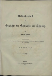 Geschichte des Geschlechts von Zitzewitz.T. 1, Urkundenbuch