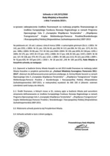 Uchwała Rady Miejskiej w Koszalinie nr LVII/671/2010