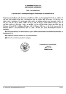 Uchwała Rady Miejskiej w Koszalinie nr LVIII/680/2010