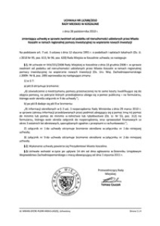 Uchwała Rady Miejskiej w Koszalinie nr LX/688/2010