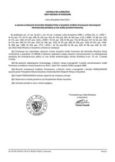 Uchwała Rady Miejskiej w Koszalinie nr LX/696/2010