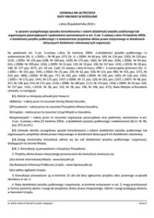 Uchwała Rady Miejskiej w Koszalinie nr LX/707/2010