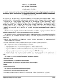 Uchwała Rady Miejskiej w Koszalinie nr LX/716/2010