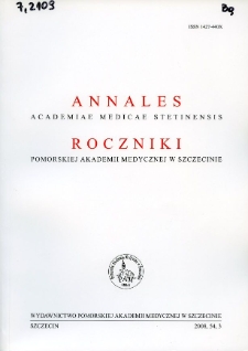 Annales Academiae Medicae Stetinensis = Roczniki Pomorskiej Akademii Medycznej w Szczecinie. 2008, 54, 3