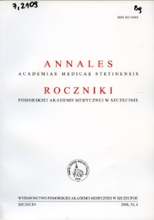 Annales Academiae Medicae Stetinensis = Roczniki Pomorskiej Akademii Medycznej w Szczecinie. 2008, 54, 4