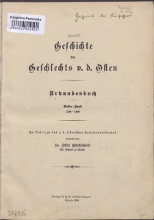 Geschichte des Geschlechts v. d. Osten : Urkundenbuch. Bd. 1, 1200-1400