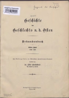 Geschichte des Geschlechts v. d. Osten : Urkundenbuch. Bd. 1, 1200-1400