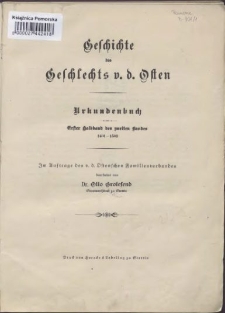 Geschichte des Geschlechts v. d. Osten :Urkundenbuch. Bd. 2, Hlbd. 1,1401-1500