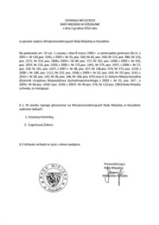 Uchwała Rady Miejskiej w Koszalinie nr I/1/2010
