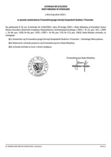 Uchwała Rady Miejskiej w Koszalinie nr II/15/2010