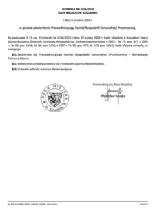 Uchwała Rady Miejskiej w Koszalinie nr II/16/2010