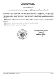 Uchwała Rady Miejskiej w Koszalinie nr II/17/2010
