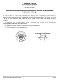 Uchwała Rady Miejskiej w Koszalinie nr II/18/2010