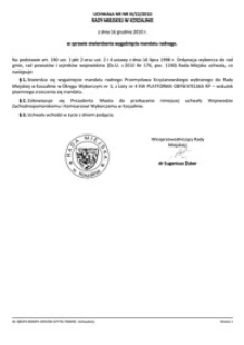 Uchwała Rady Miejskiej w Koszalinie nr III/22/2010