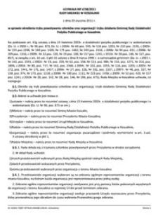 Uchwała Rady Miejskiej w Koszalinie nr V/38/2011