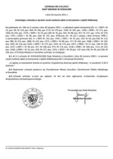 Uchwała Rady Miejskiej w Koszalinie nr V/41/2011