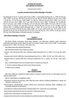 Uchwała Rady Miejskiej w Koszalinie nr V/42/2011