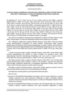 Uchwała Rady Miejskiej w Koszalinie nr V/43/2011