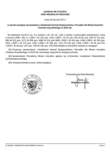 Uchwała Rady Miejskiej w Koszalinie nr V/44/2011