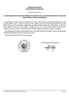 Uchwała Rady Miejskiej w Koszalinie nr V/45/2011