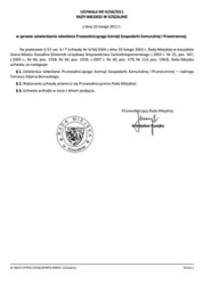 Uchwała Rady Miejskiej w Koszalinie nr VI/56/2011