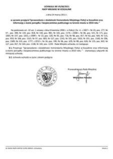 Uchwała Rady Miejskiej w Koszalinie nr VII/60/2011